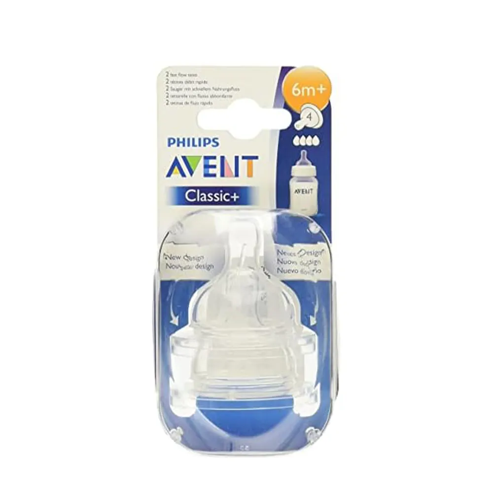 Philips Avent 2 Pieces Nipples Pack 6m+ Fast Flow Size 4 SCF634-27_1