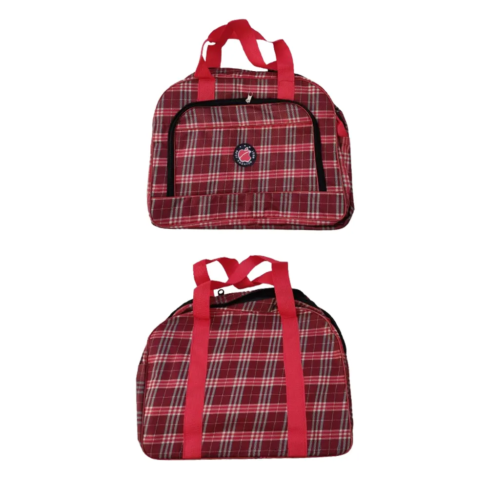 diaper bag red check design