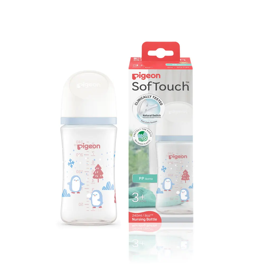 Pigeon SofTouch Wide Neck Feeding Bottle – Winter – 240ml-A81298