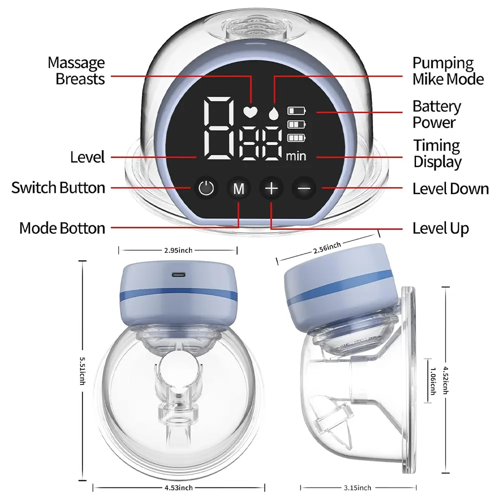 Wearable Electric Breast Pump – Hands-Free & Low Noise_2