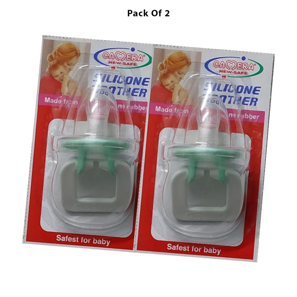 Camera Baby Pacifier – Silicone Soother for Newborns (Assorted Colors) – 2 Pack