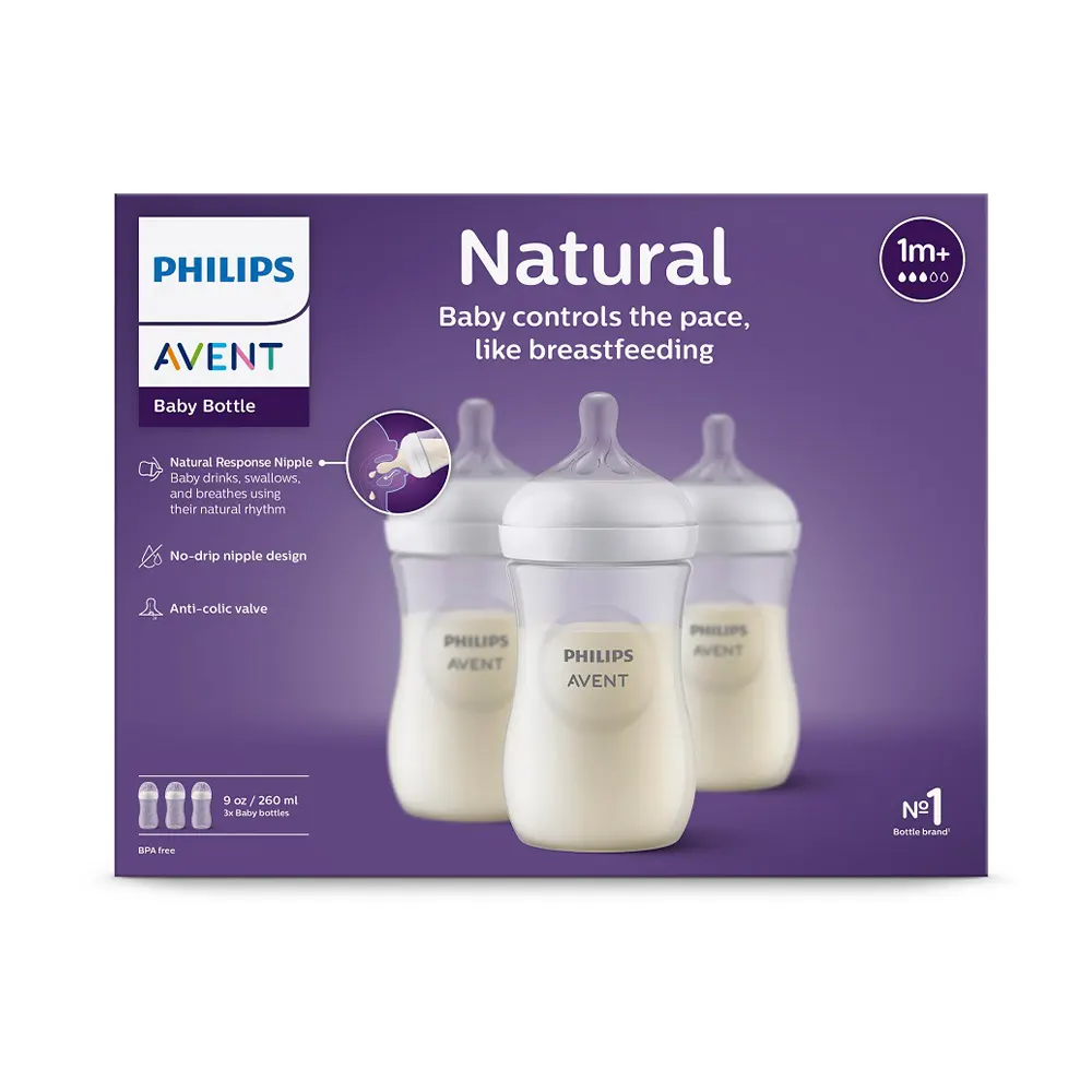 Philips Avent Natural Response Baby Bottle 3-Pack 9oz-260ml SCY903-03